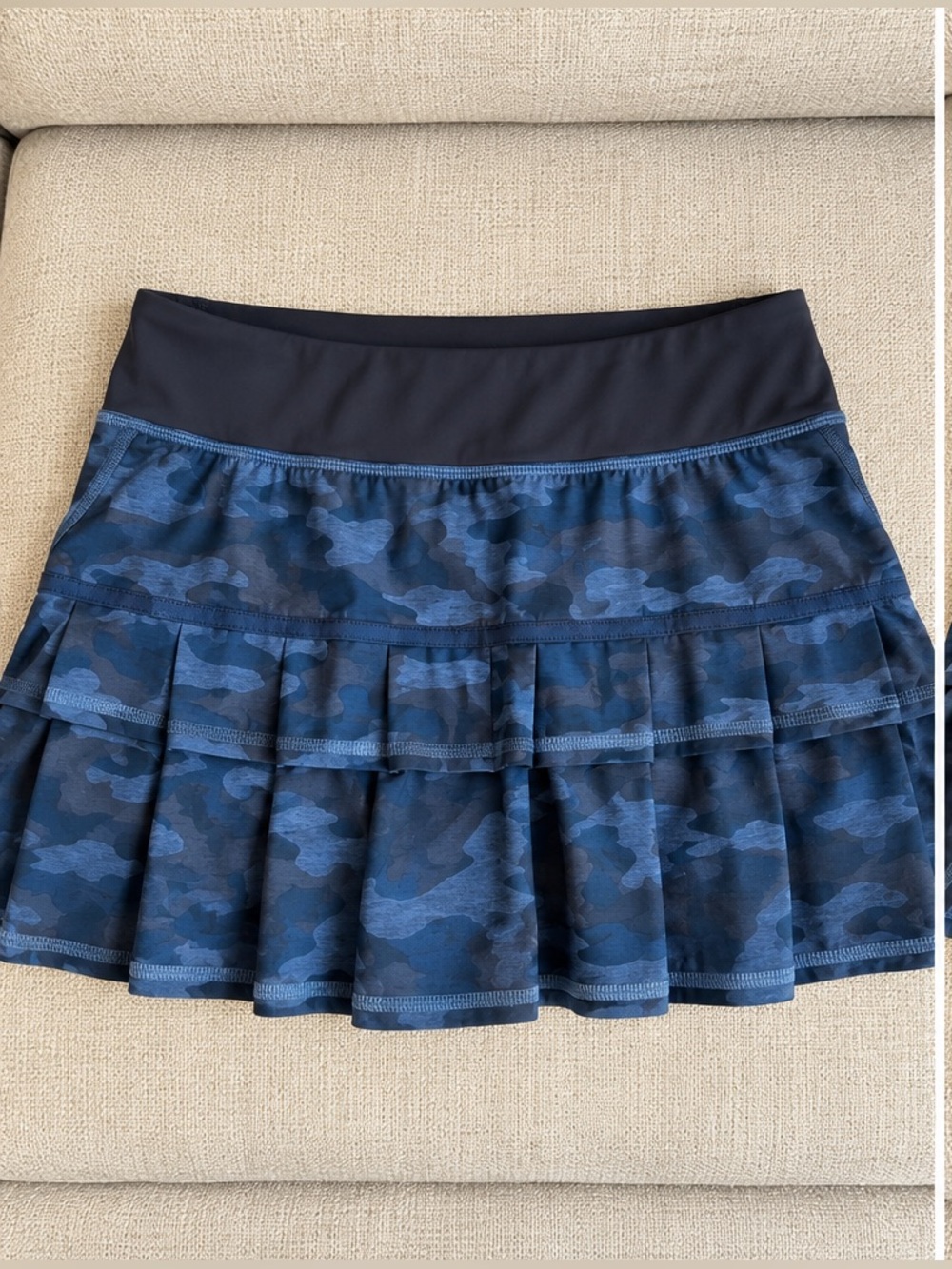 lululemon athletica Blue Camo Pleated Active Skort